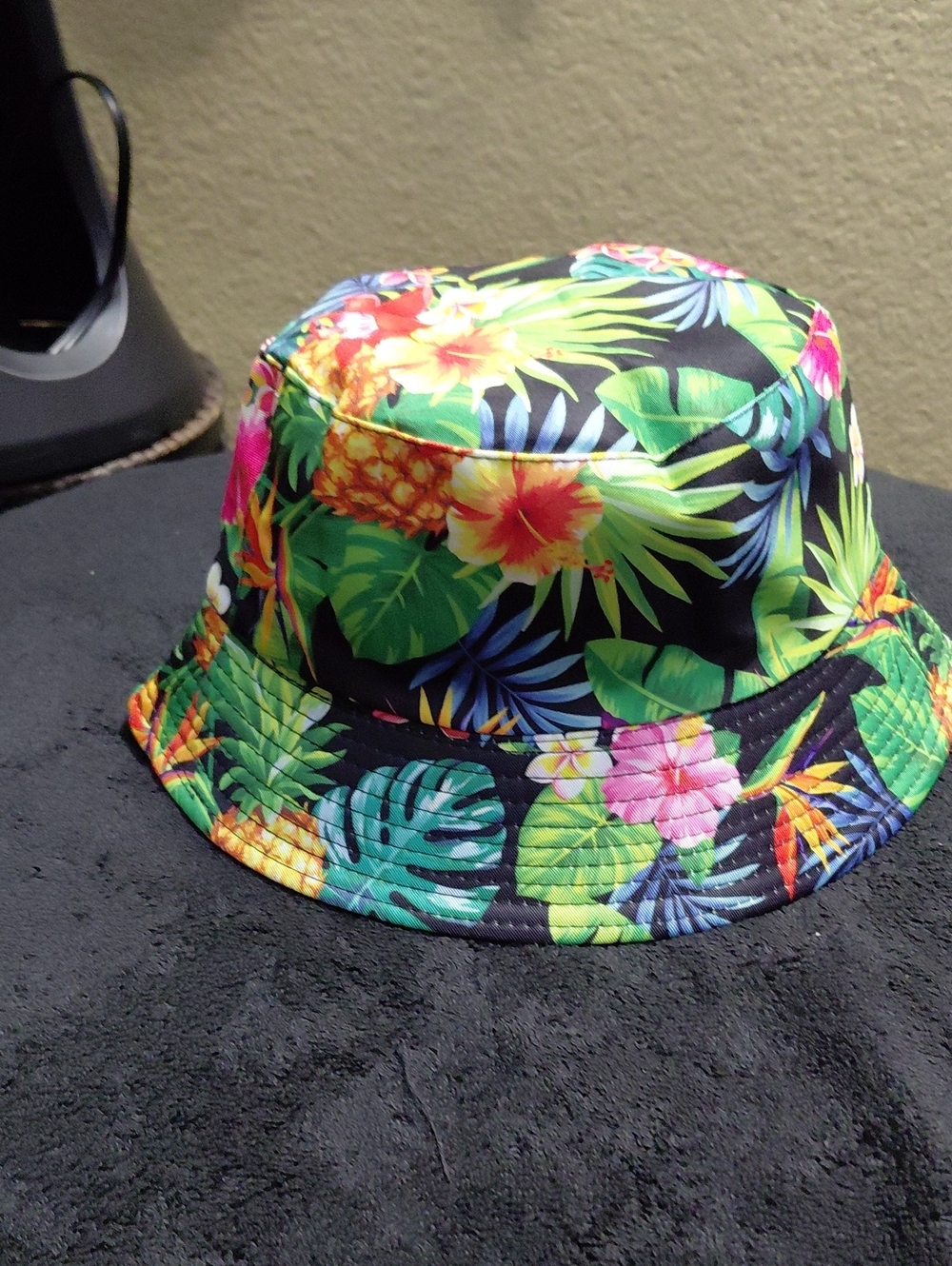 Hawaii Embroidered Floral Bucket Hat- Unisex 22"- 23" - Picture 4 of 5